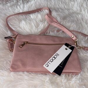 Isabelle PETA-Approved Vegan Pink Blush Crossbody/Clutch Bag